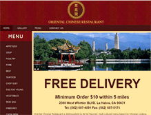 Tablet Screenshot of orientalchinesebistro.com